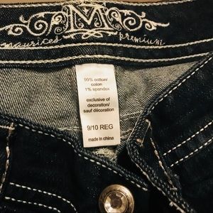 Maurices Premium Jeans - blue jeans with silver sequins embellishments Maurices Premium Jeans - blue jeans with silver sequins embellishments